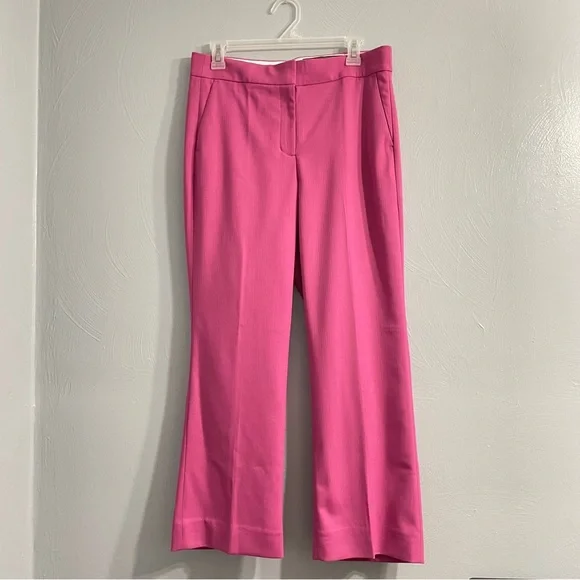 J. Crew Willa Cropped Flare trousers pants Garden Dahlia Pink Italian Wool  8 - Picture 2 of 13